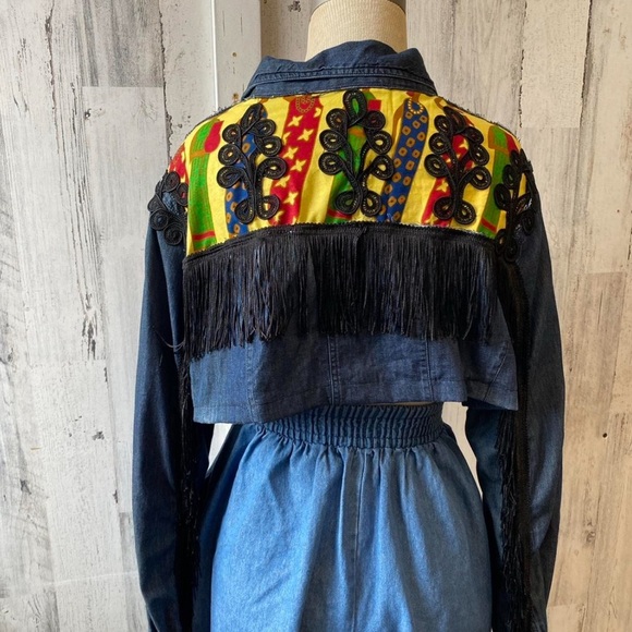 Tops - Up cycled denim blouse size large